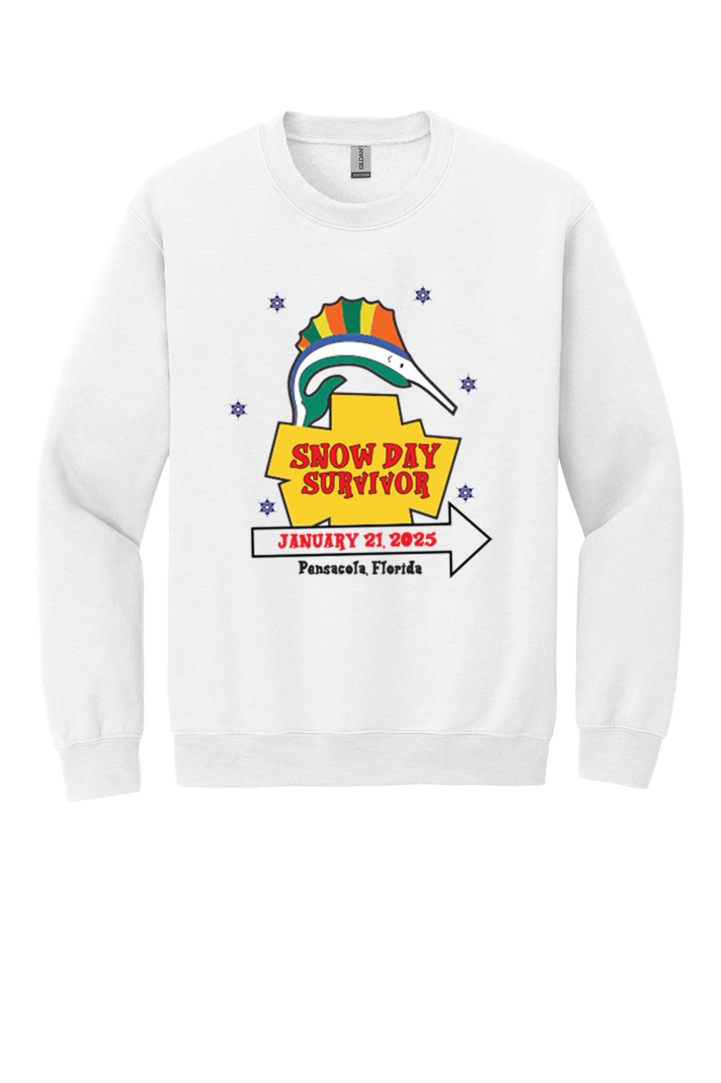 Pensacola Snow Day Survivor Sign Sweatshirt-Gildan