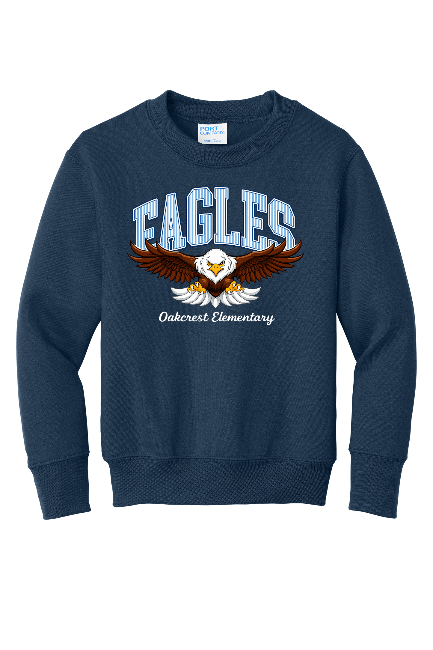 Oakcrest Elementary Eagles Crewneck Sweatshirt -Navy