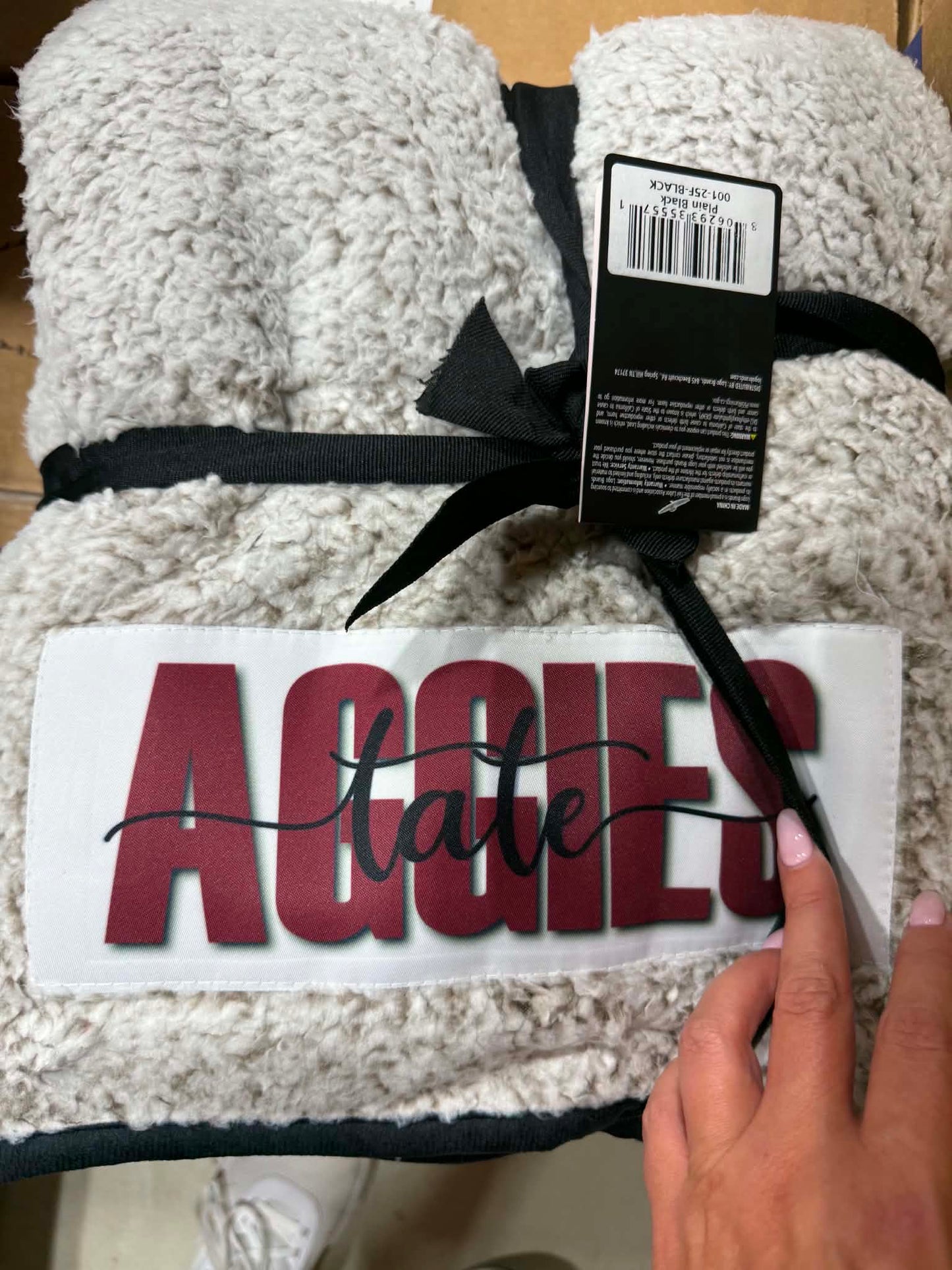 Personalized AGGIES Plush Sherpa Blanket