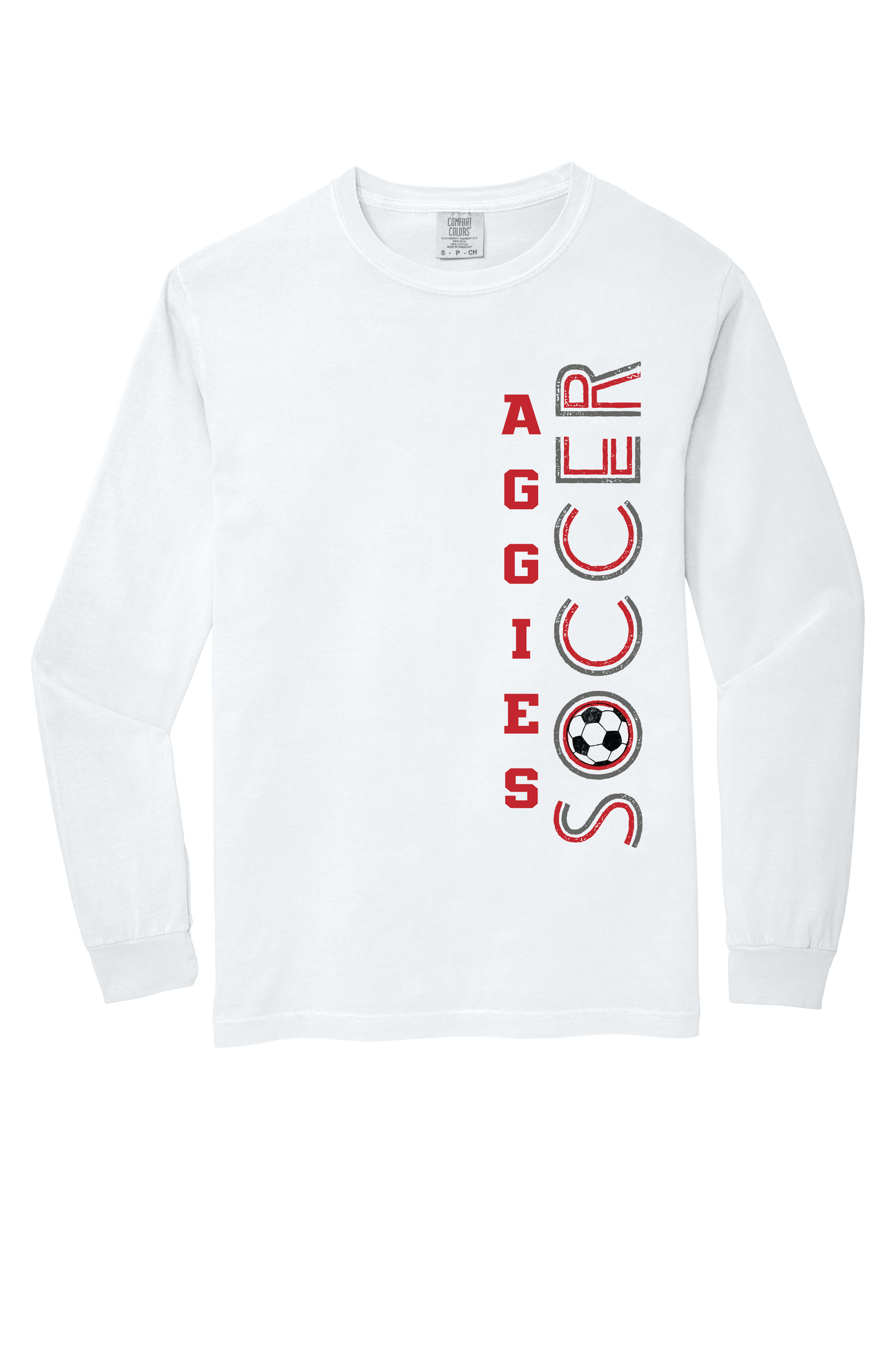 Aggies Soccer Comfort Color Long Sleeve