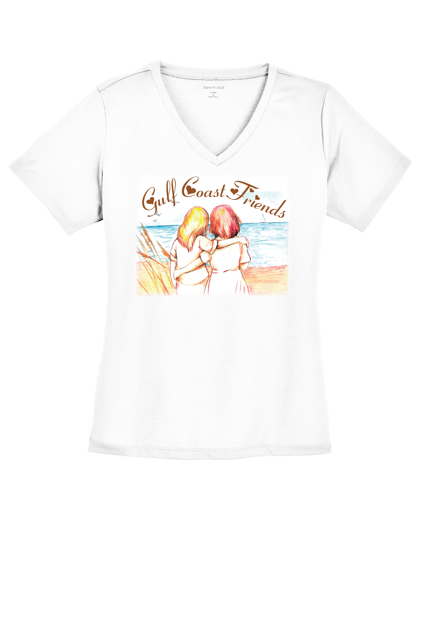 Gulf Coast Friends Short Sleeve Dry Fit V Neck Shirt
