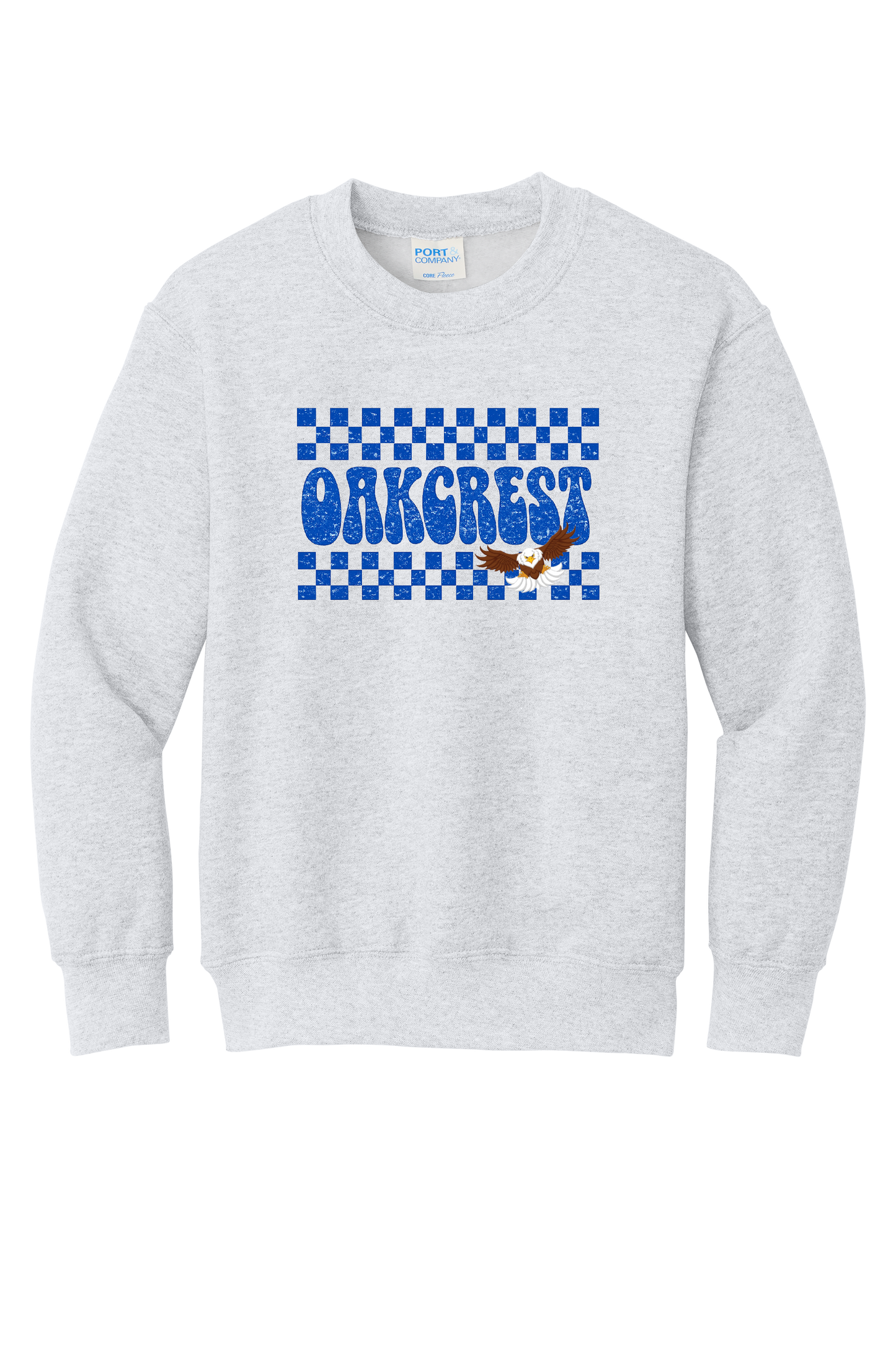 Oakcrest Checkerboard Crewneck Sweatshirt-ASH