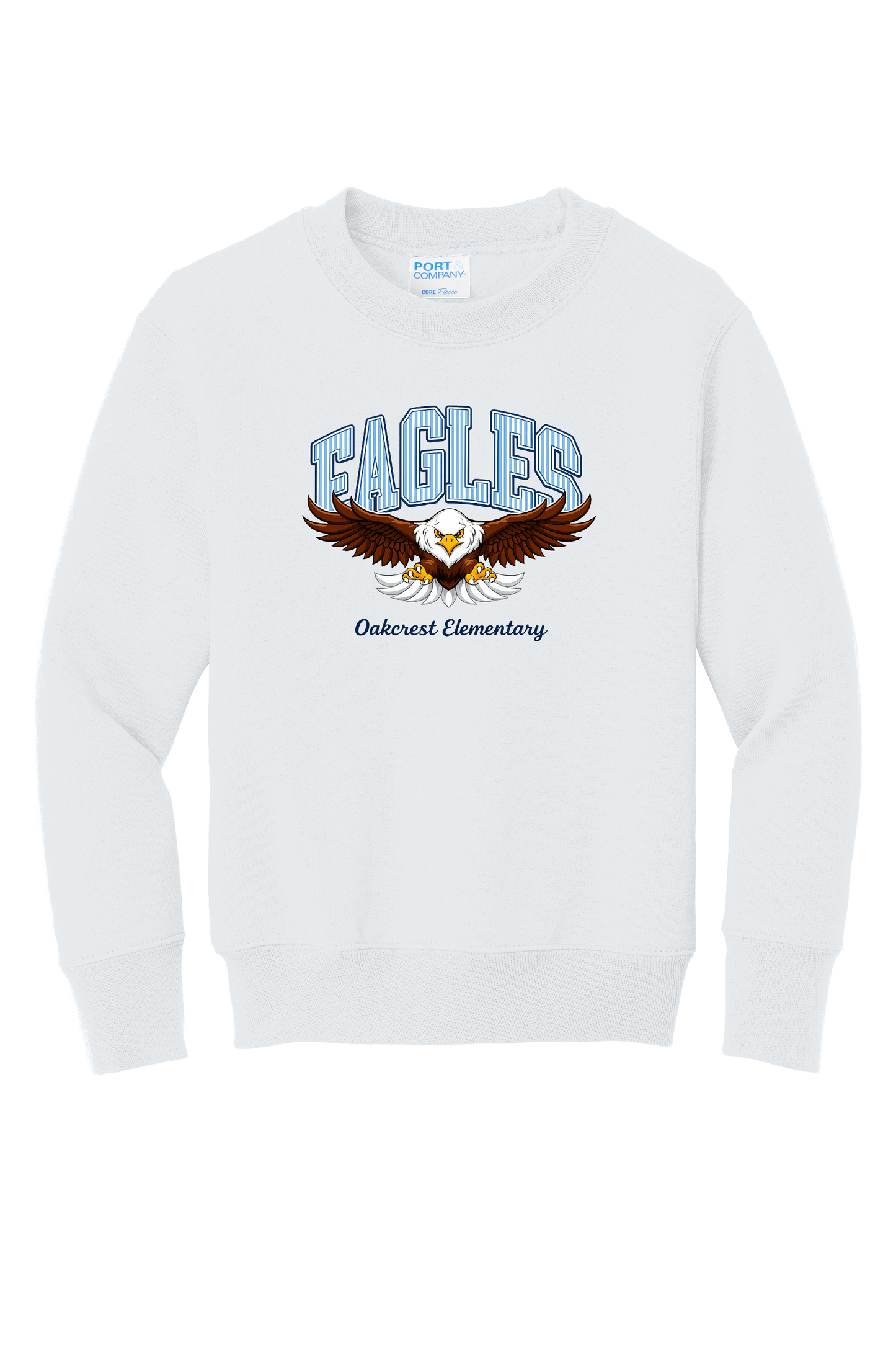 Oakcrest Elementary Eagles Crewneck Sweatshirt β White