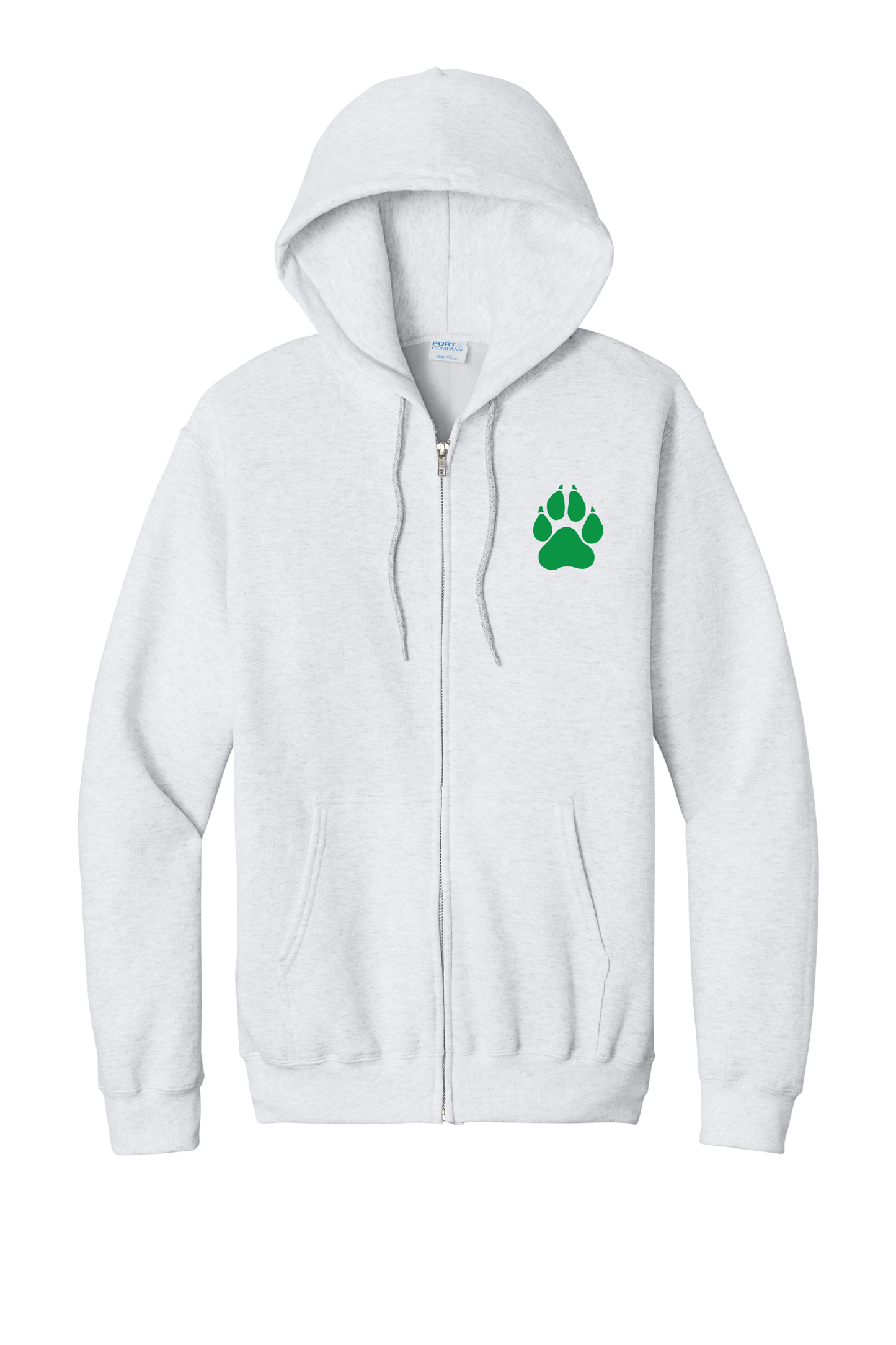 Pine Meadow Panthers Ash Zip Hoodie-Embroidered