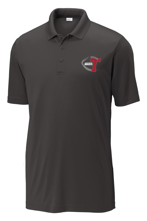 Aggie Embroidered Polo-Dark Grey