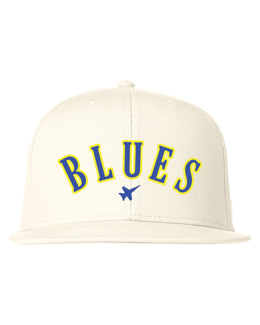 Blues Flatbill Hat in Off White