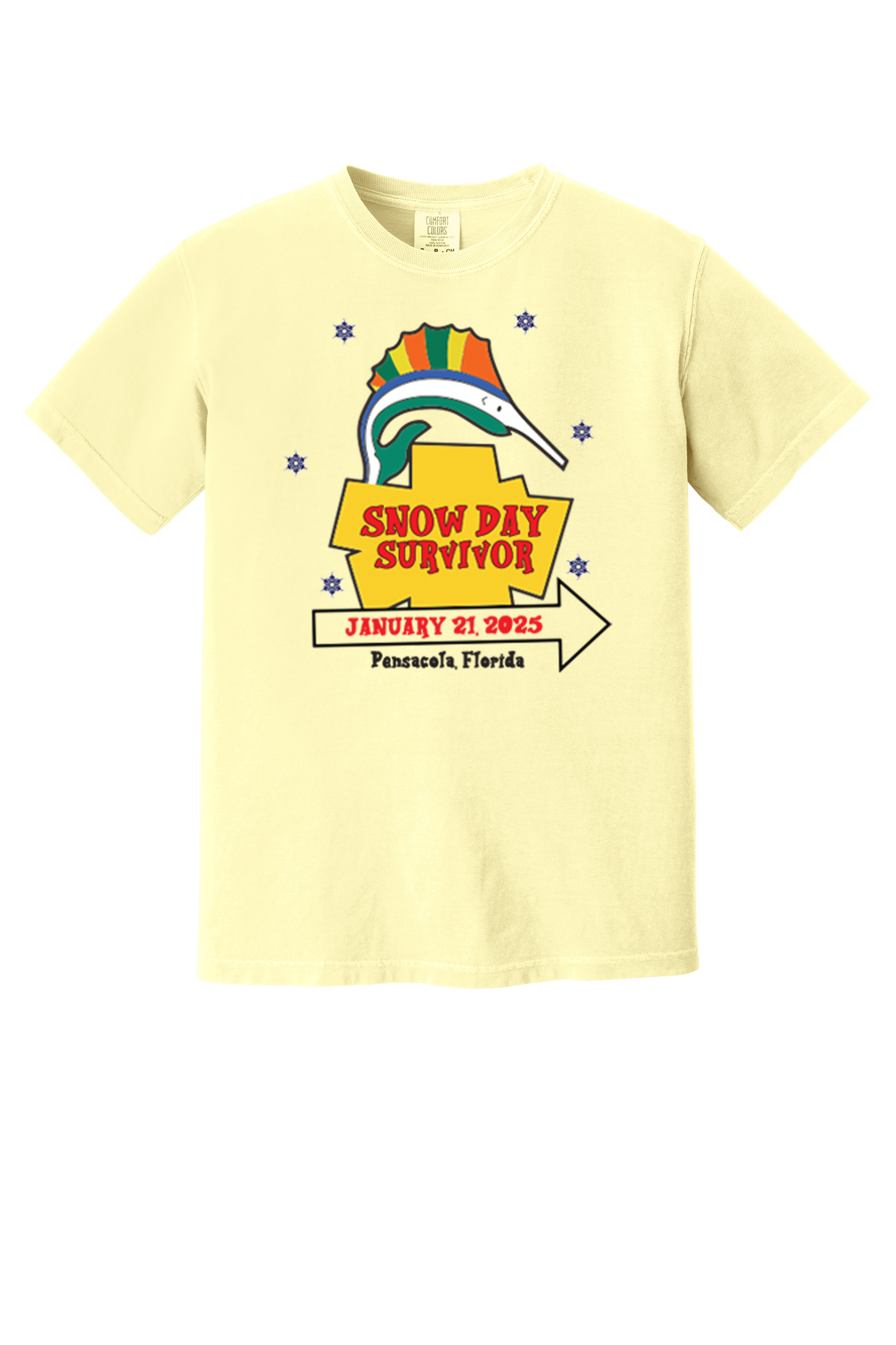 Pensacola Snow Day Survivor Sign T-Shirt