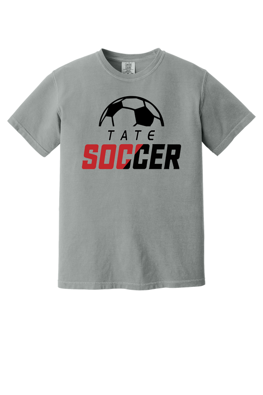 Tate Soccer Comfort Color Granite Short Sleeve T-Shirt