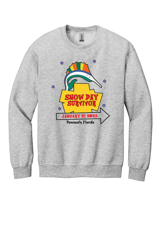 Pensacola Snow Day Survivor Sign Sweatshirt-Gildan