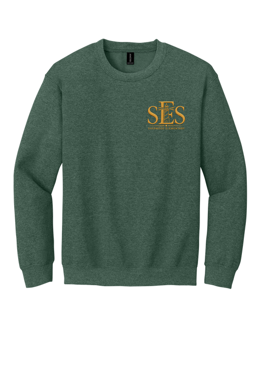 Sherwood Elementary SES Embroidered Crewneck Sweatshirt)