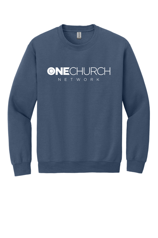 One Church Gildan - Heavy Blend™ Crewneck Sweatshirt-Indigo Blue