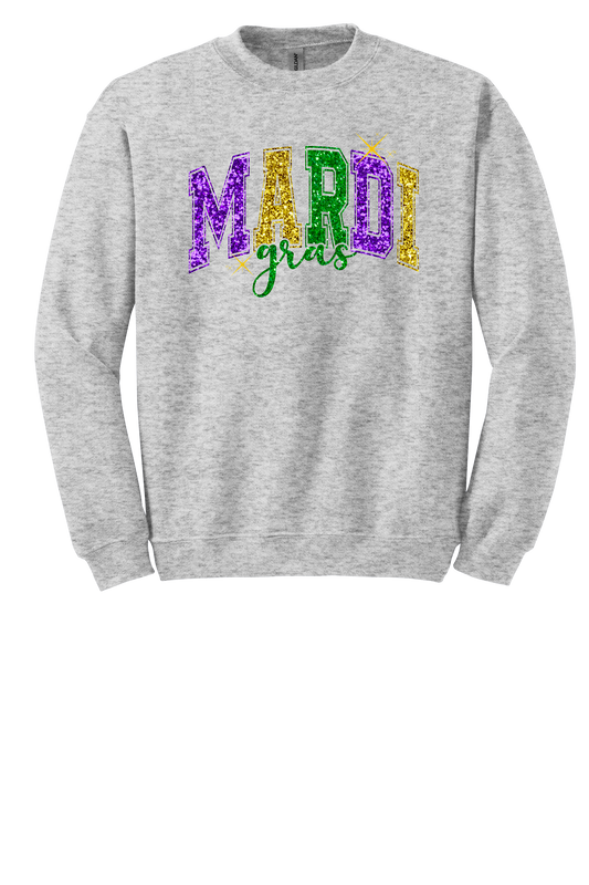 Mardi Gras Faux Sequin Sweatshirt