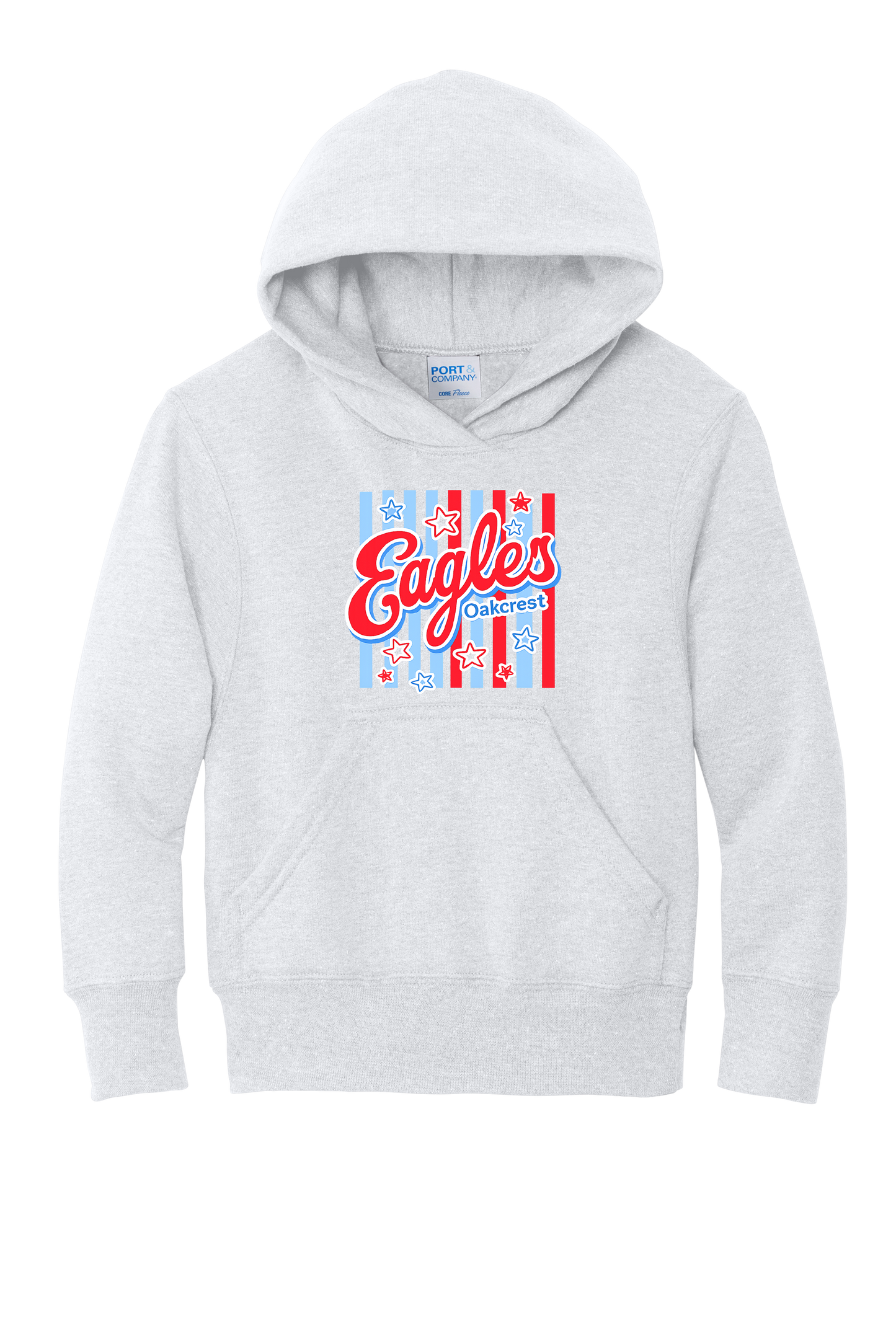 Oakcrest Eagles Youth Hoodie – Patriotic Stars-ASH