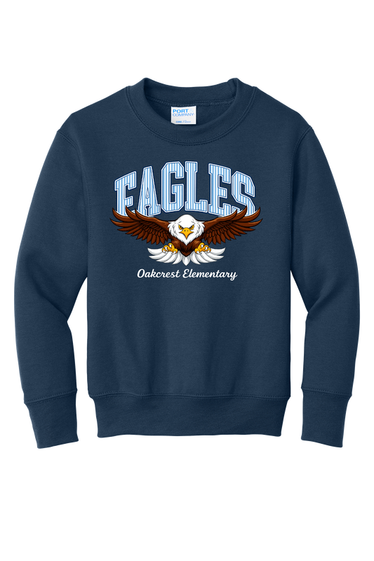Oakcrest Elementary Eagles Crewneck Sweatshirt -Navy