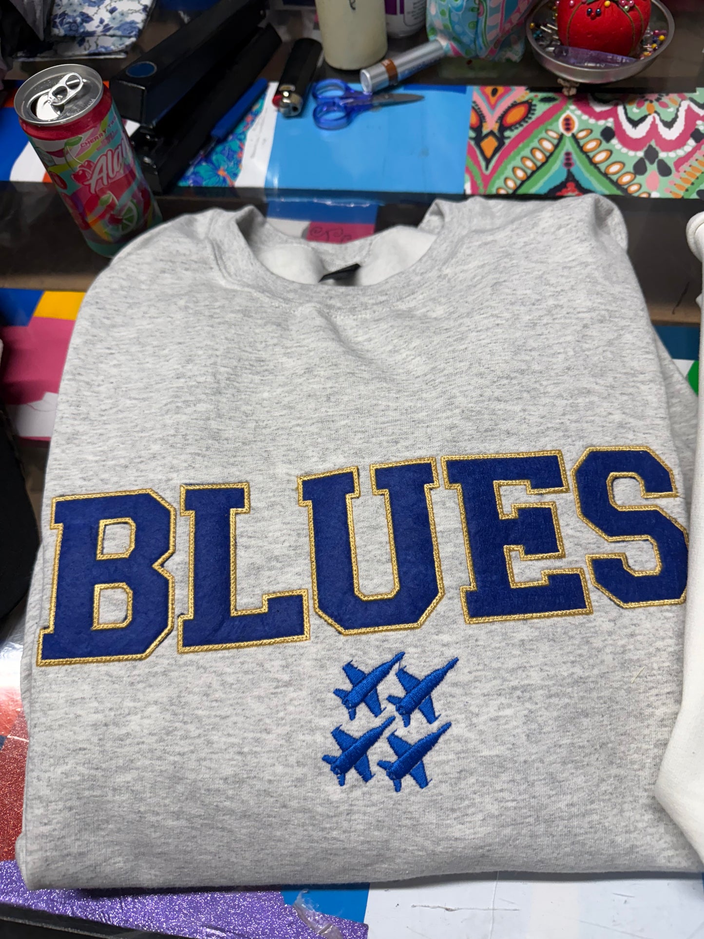 Blues Appliqué Sweatshirt