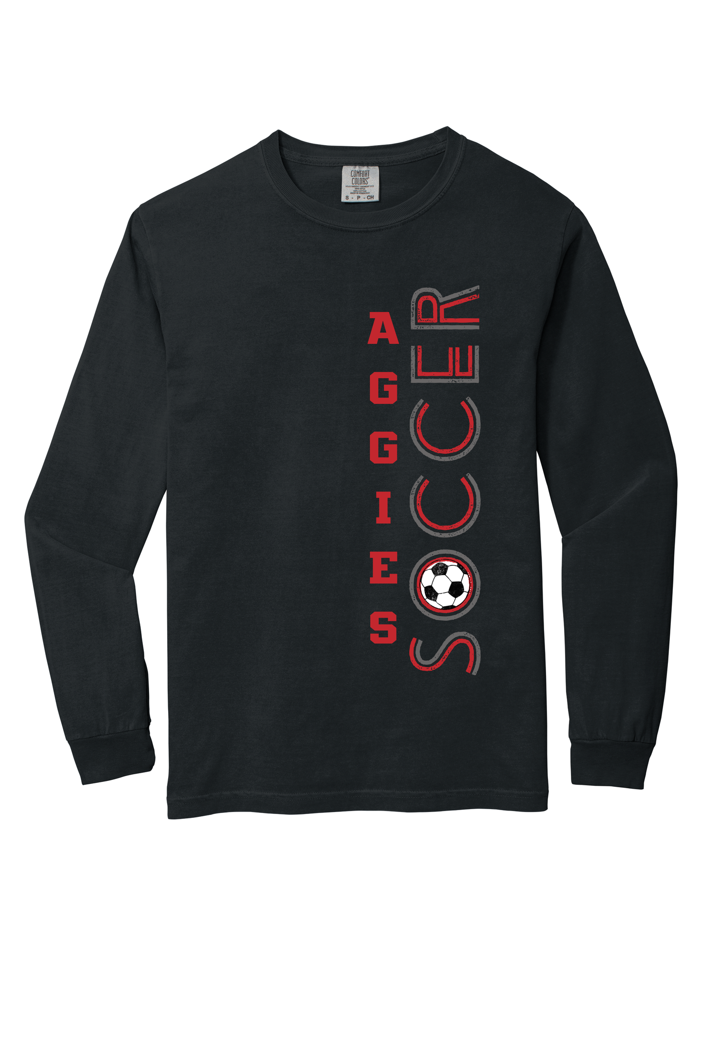 Aggies Soccer Comfort Color Long Sleeve (Multiple Colors)