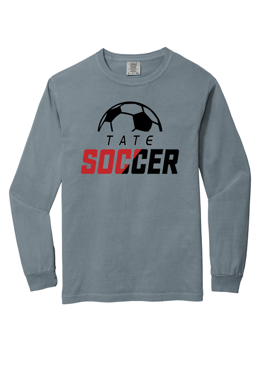 Tate Soccer Comfort Color Granite Long Sleeve