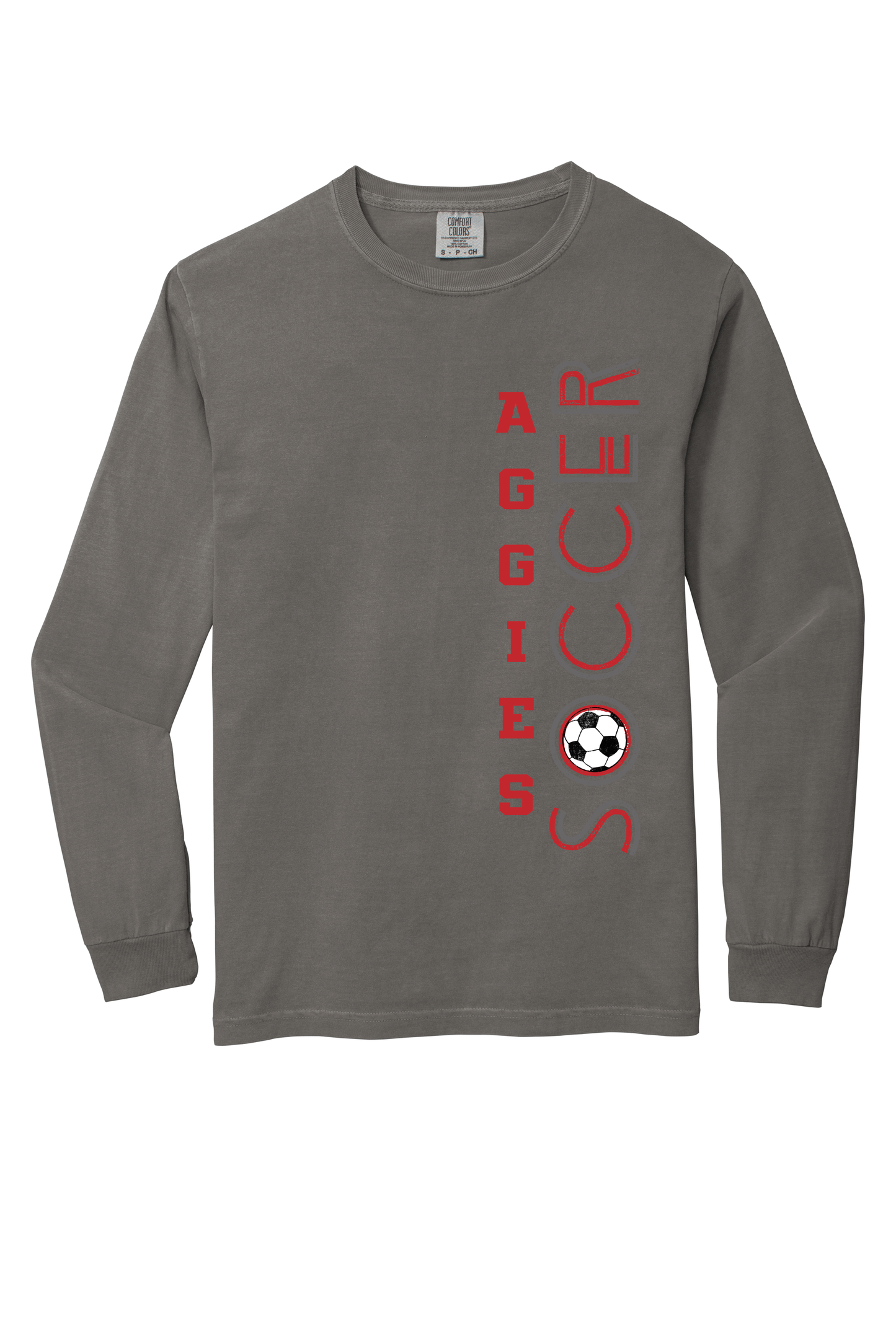 Aggies Soccer Comfort Color Long Sleeve (Multiple Colors)