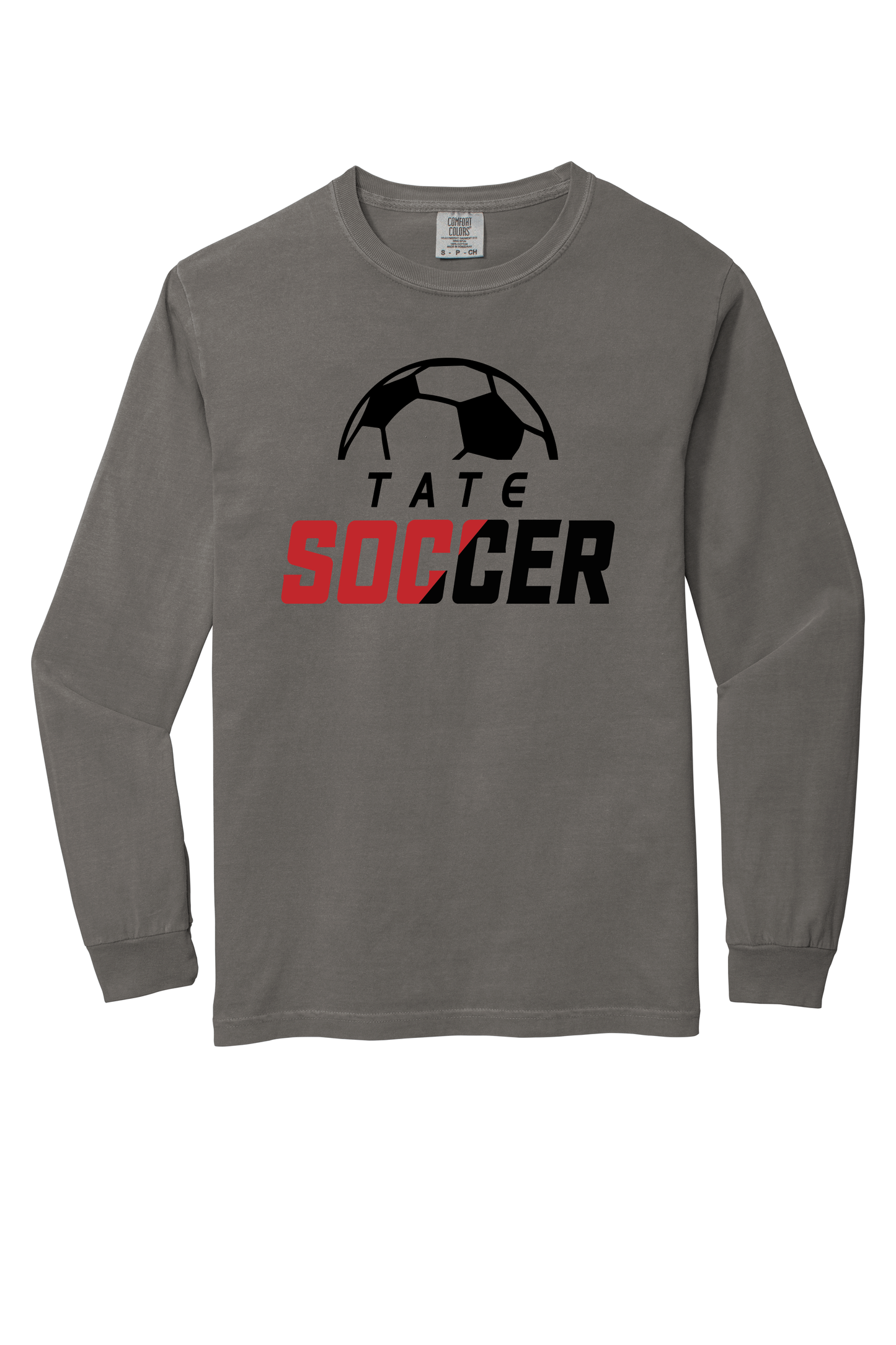 Tate Soccer Comfort Color Gray Long Sleeve