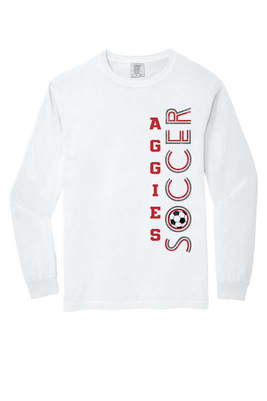 Aggies Soccer Comfort Color Long Sleeve