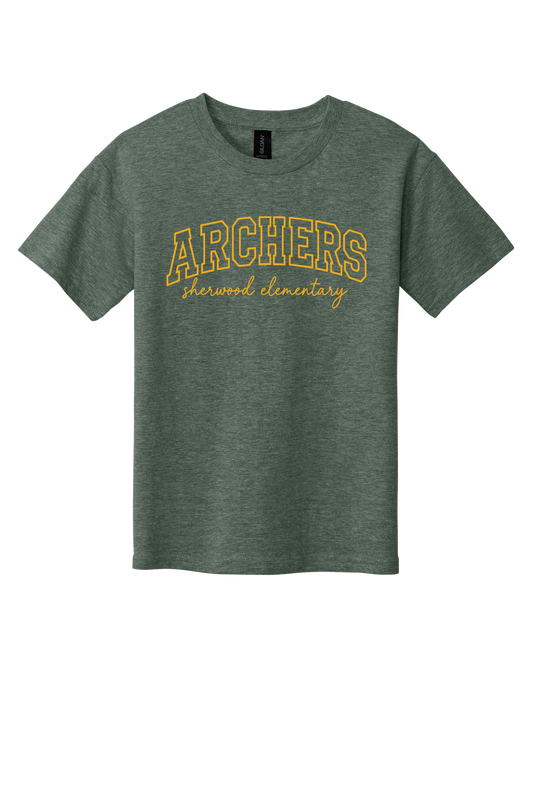 Sherwood Elementary Archers T-Shirt – Heather Military Green