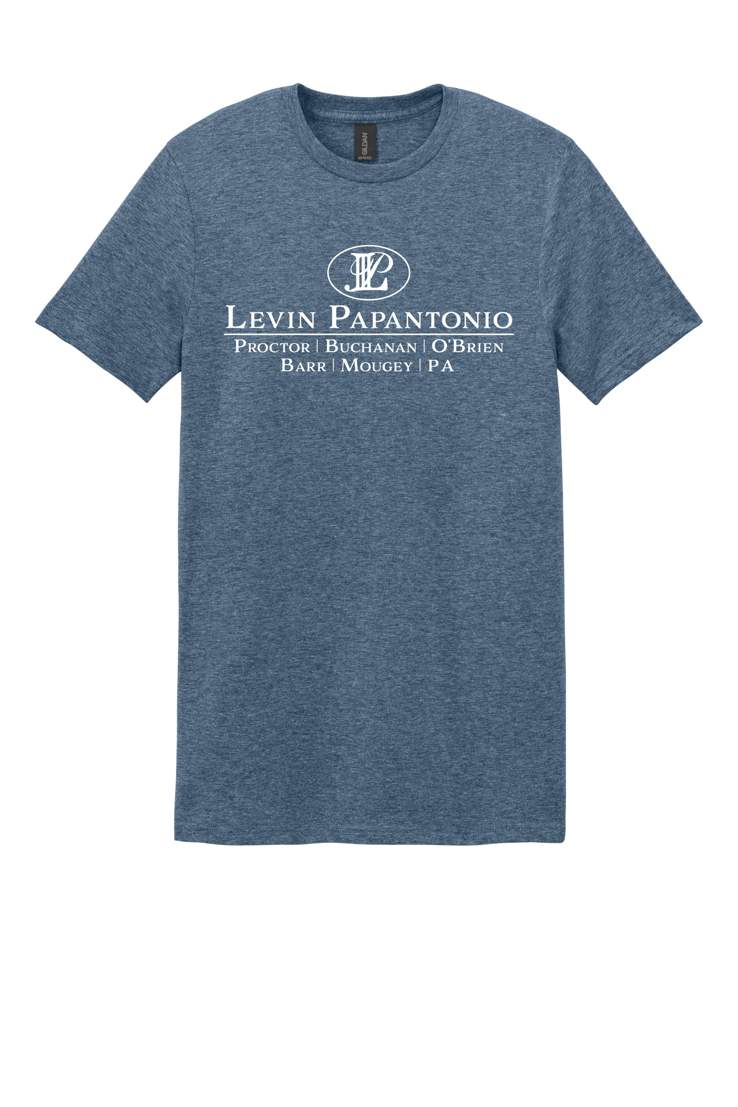 Levin Papantonio Gildan Softstyle T-Shirt with Stacked Logo