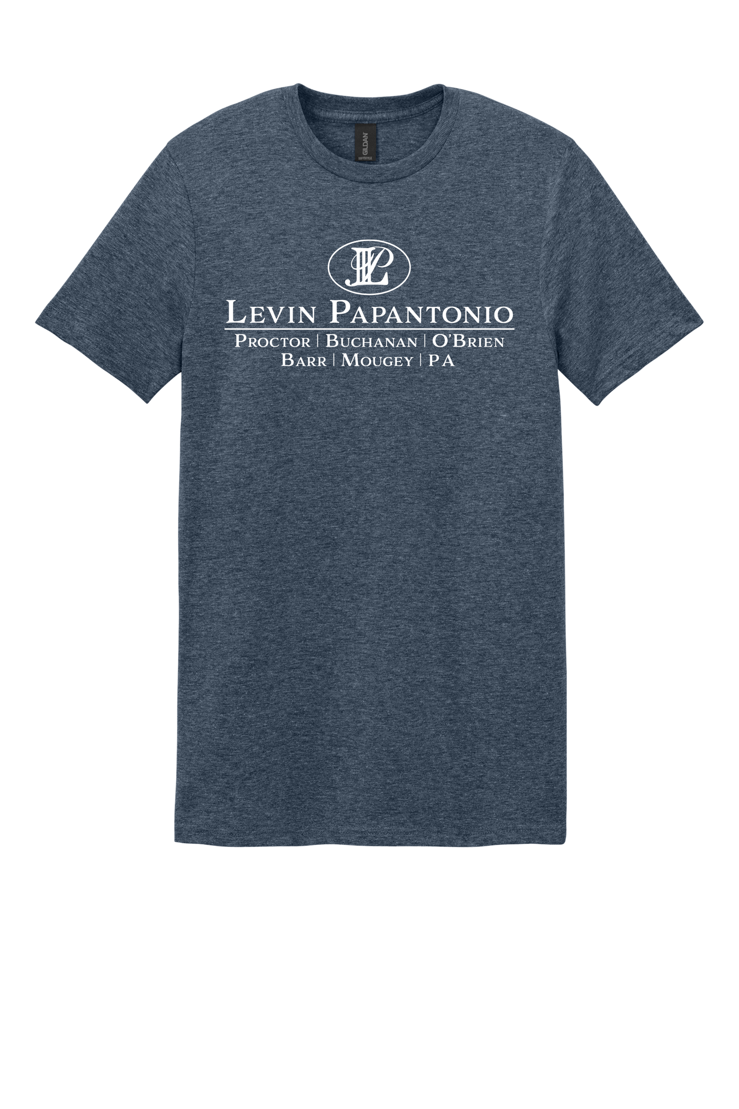 Levin Papantonio Gildan Softstyle T-Shirt with Stacked Logo