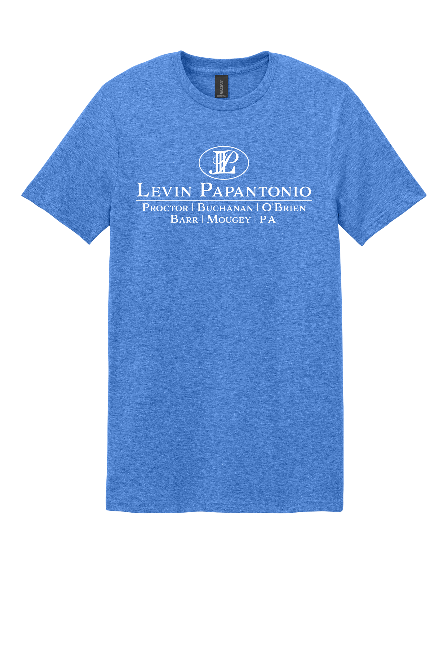 Levin Papantonio Gildan Softstyle T-Shirt with Stacked Logo