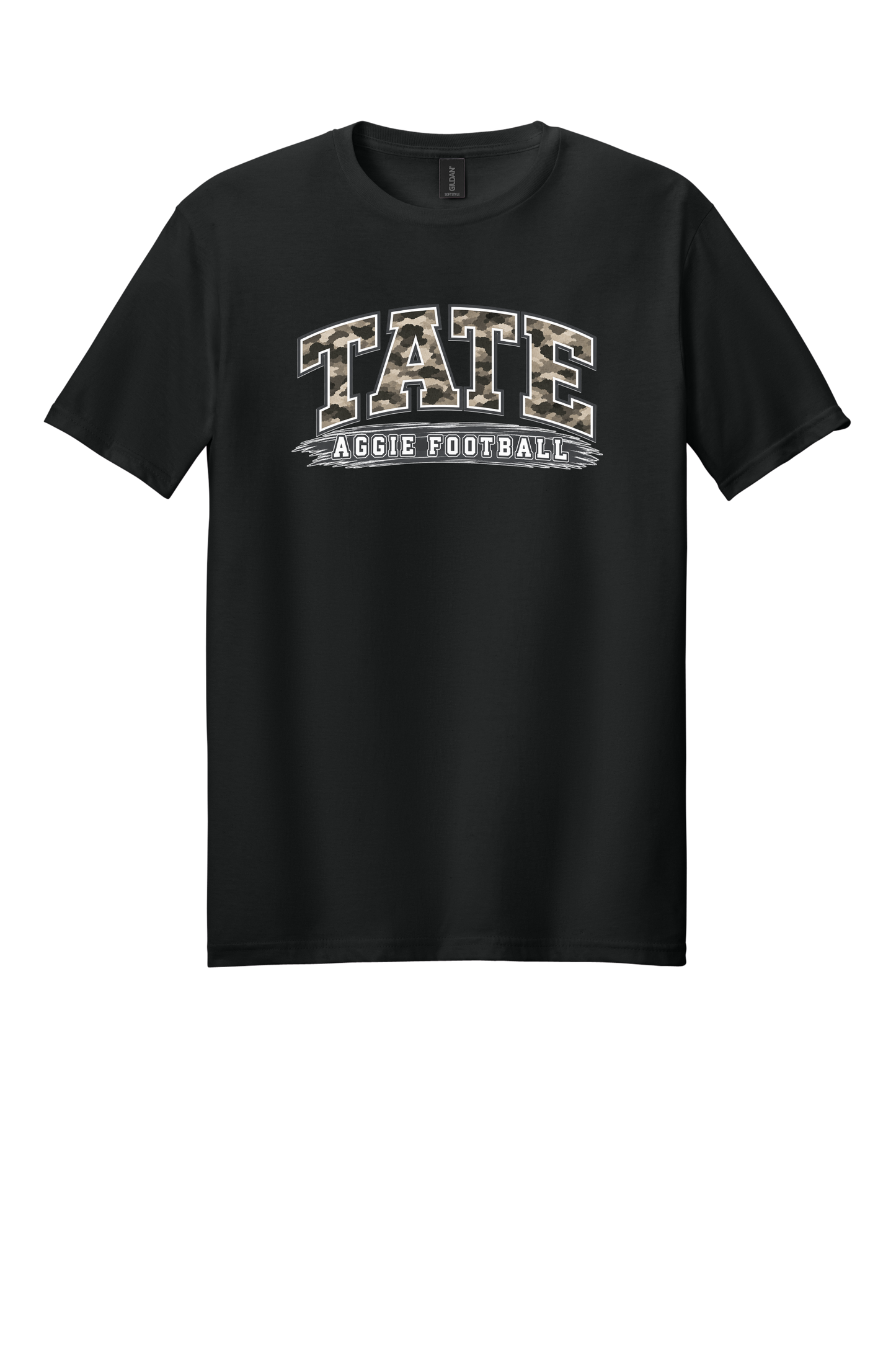 Tate Aggie Football Camo Tee – Black