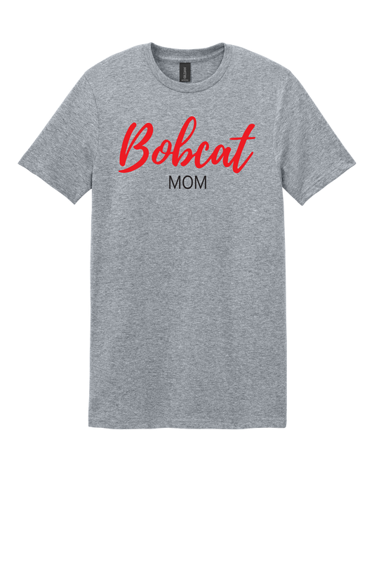 Bobcats Mom T-Shirt-Heather Gray