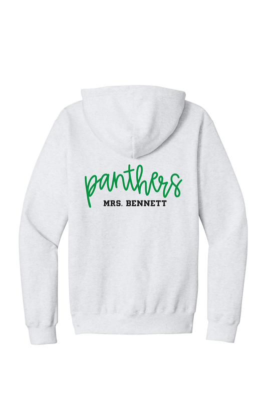 Pine Meadow Panthers Ash Zip Hoodie-Embroidered