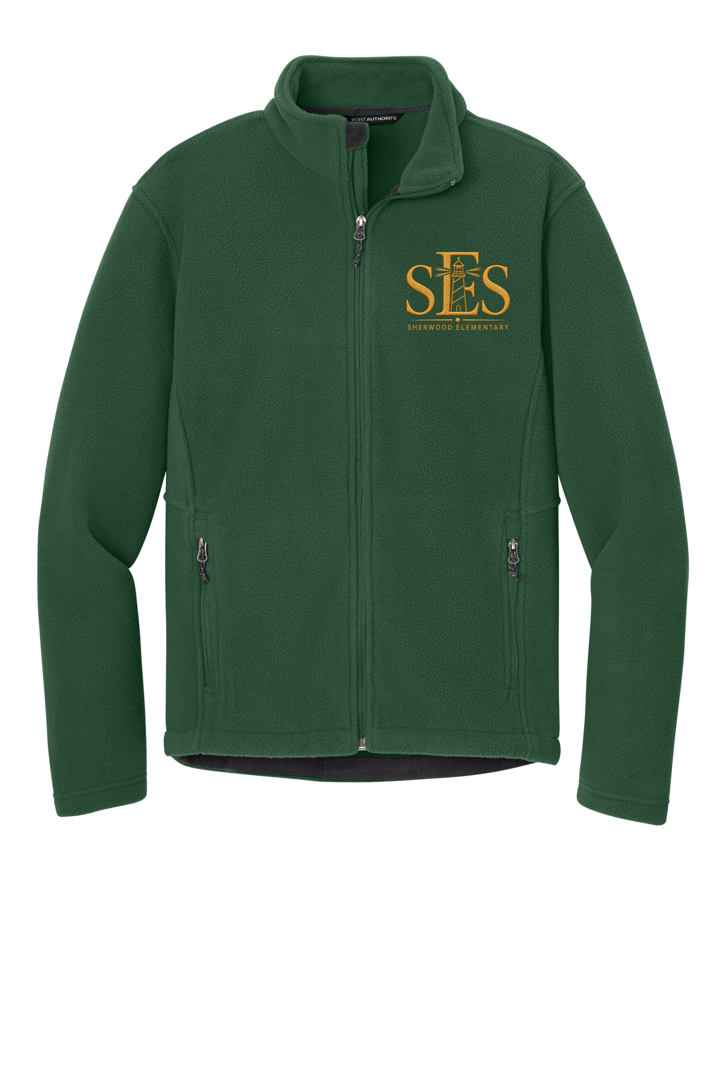 Sherwood Elementary SES Embroidered Green Fleece Jacket –Youth & Adult