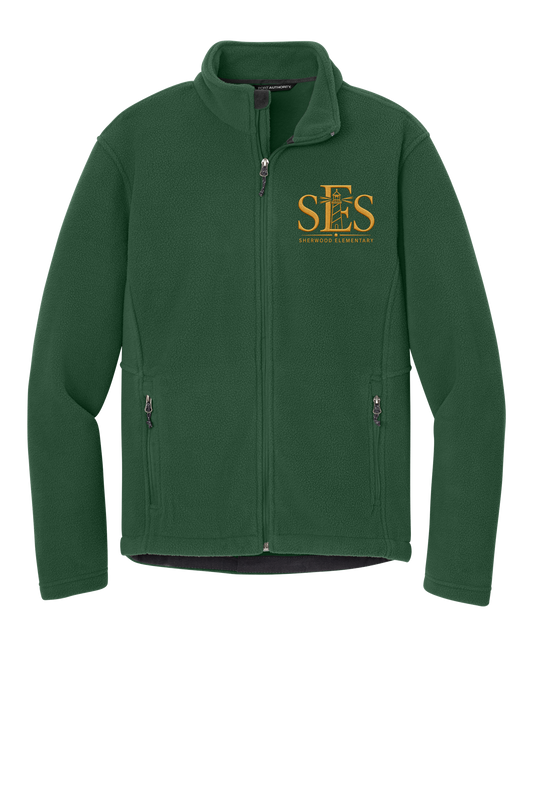 Sherwood Elementary SES Embroidered Green Fleece Jacket –Youth & Adult