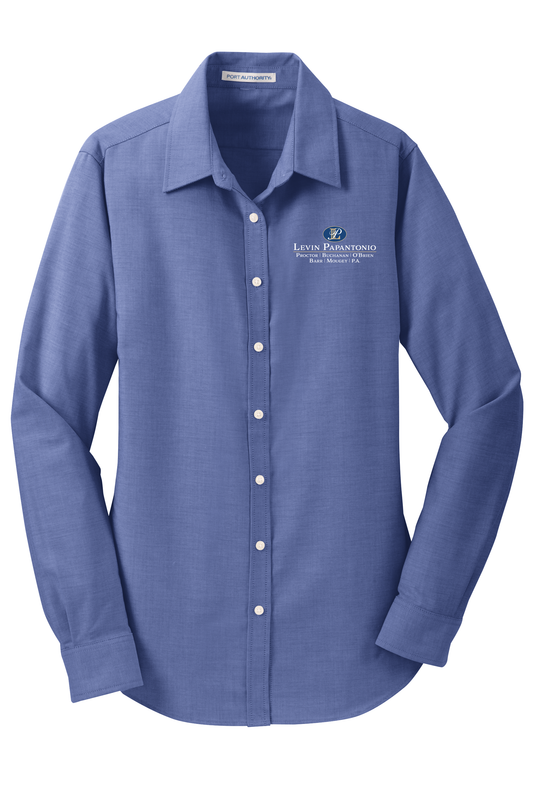 Levin Papantonio Port Authority Women's SuperPro Oxford Shirt Stacked Logo