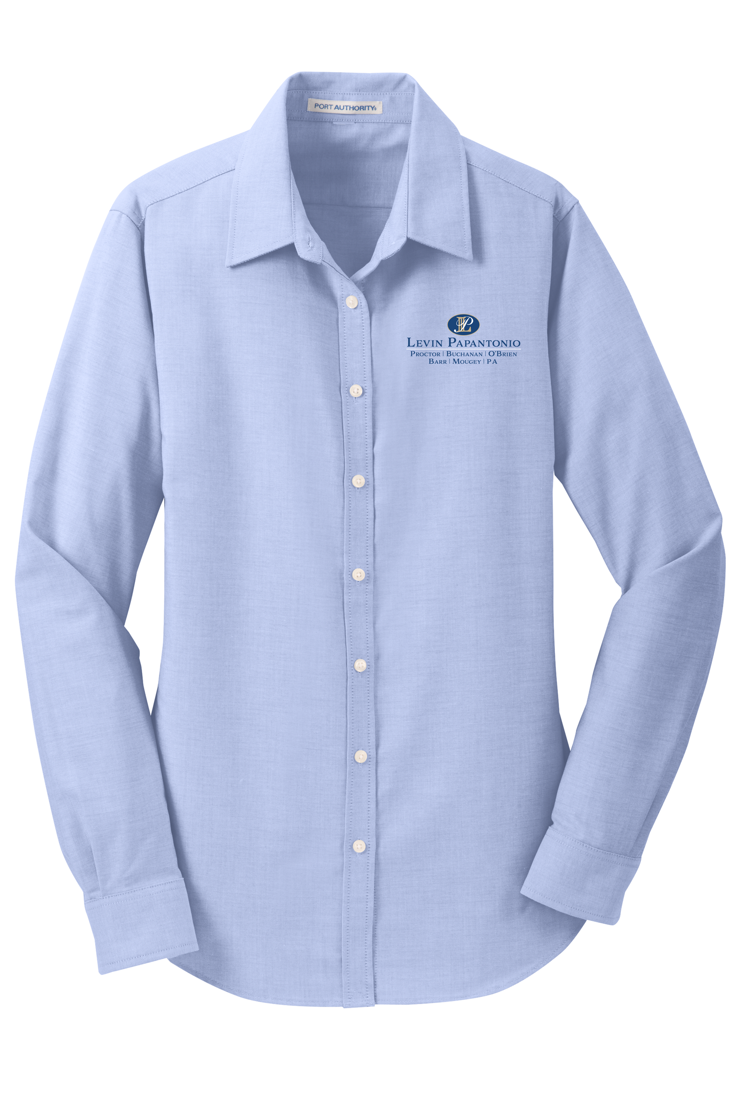 Levin Papantonio Port Authority Women's SuperPro Oxford Shirt Stacked Logo