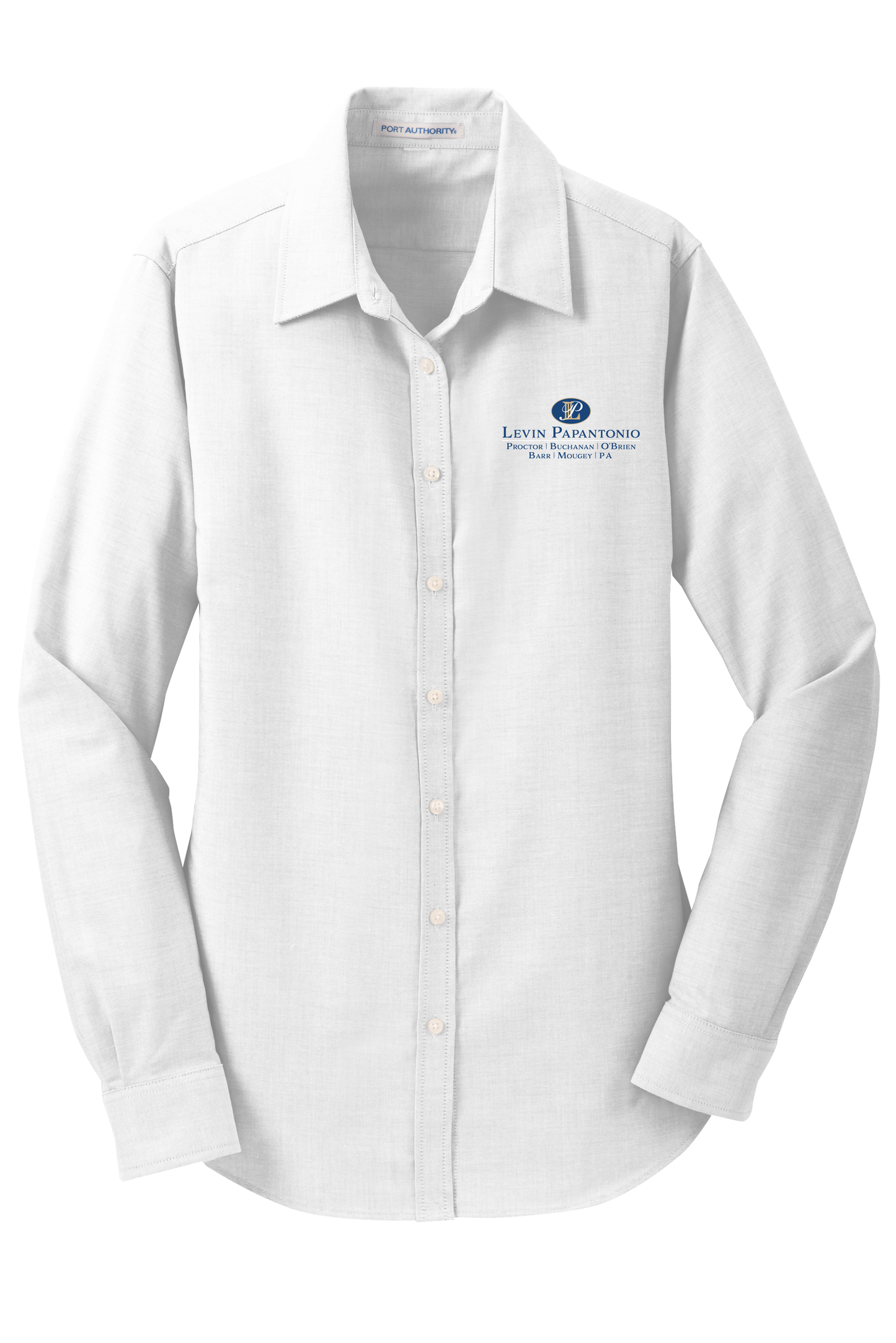 Levin Papantonio Port Authority Women's SuperPro Oxford Shirt Stacked Logo