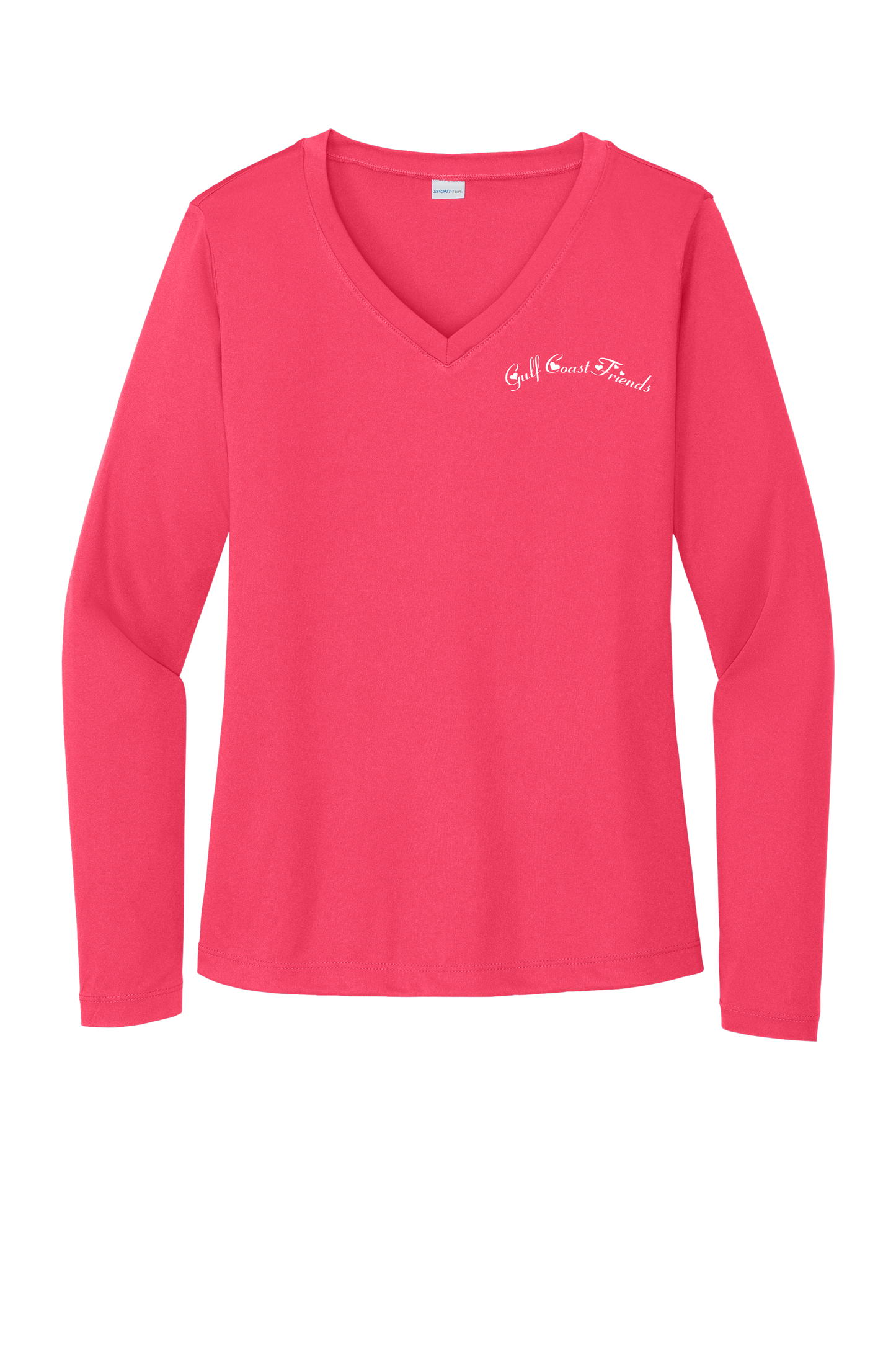 Gulf Coast Friends Long Sleeve V Neck Embroidered Dry Fit Shirt