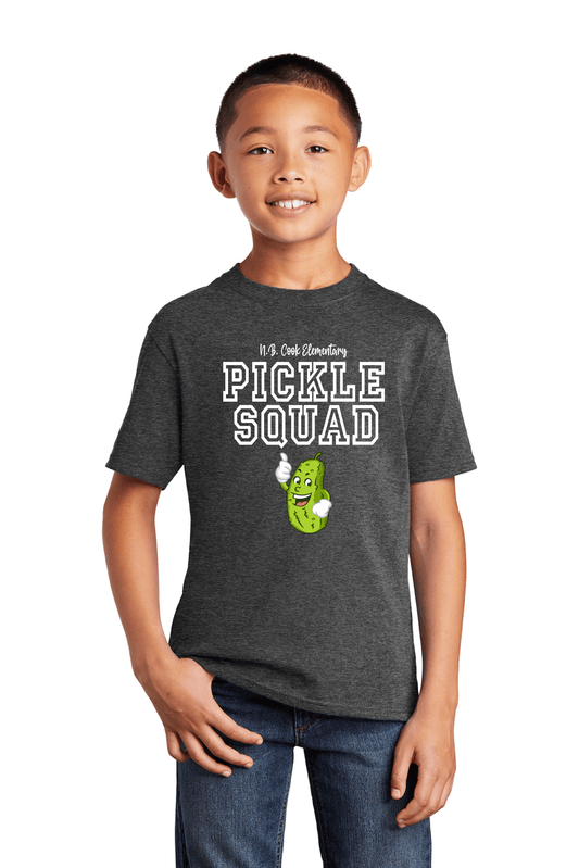 NB COOK ELEMENTARY PICKLE SQUAD CHARCOAL T SHIRT