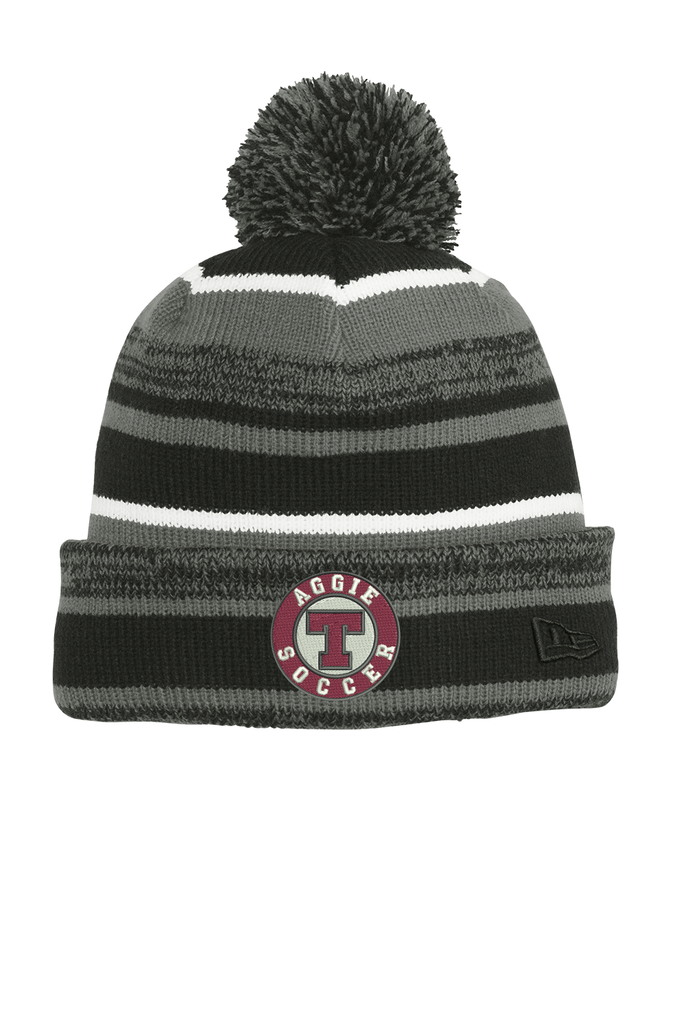 Tate Soccer Embroidered New Era Pom Beanie