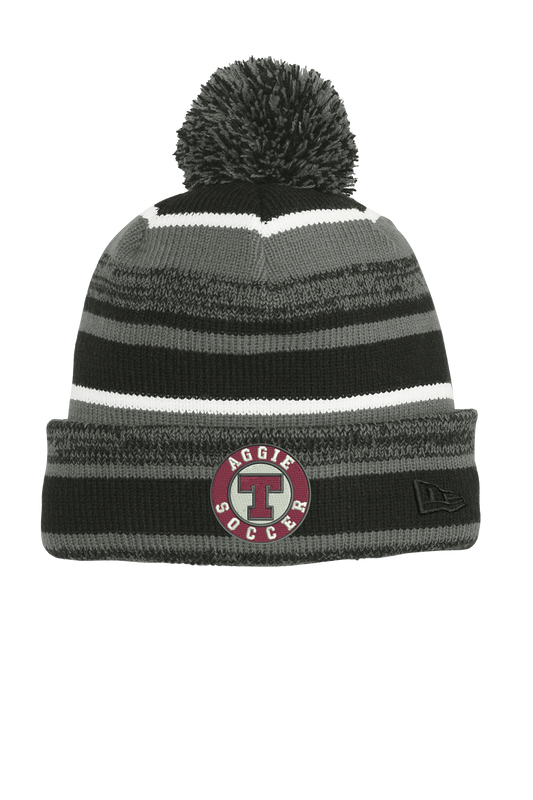 Tate Soccer Embroidered New Era Pom Beanie