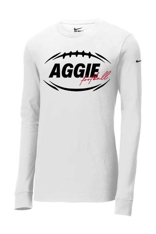 Aggie Football Nike Long Sleeve White T-Shirt