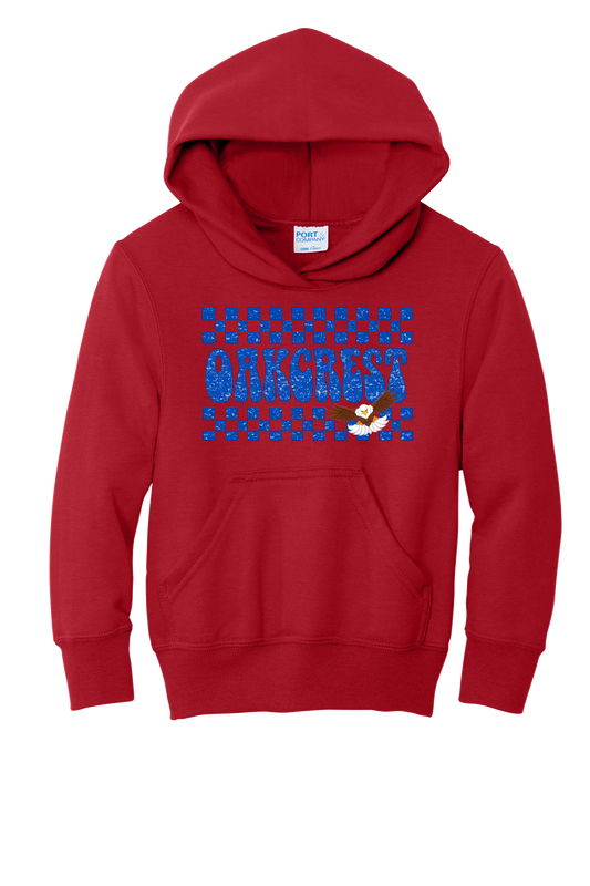 Oakcrest Checkerboard Hoodie – RED
