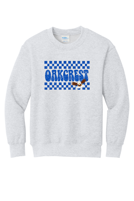 Oakcrest Checkerboard Crewneck Sweatshirt-ASH