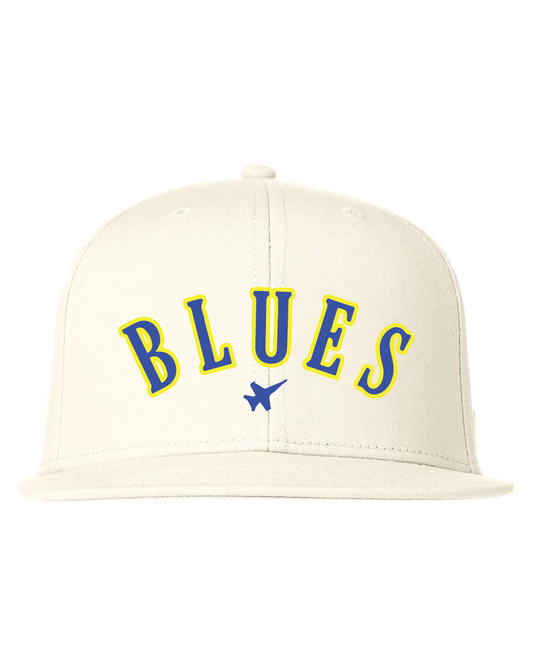Blues Flatbill Hat in Off White