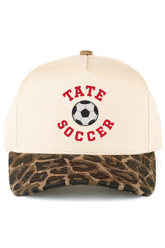 Tate Soccer Embroidered Leopard Hat