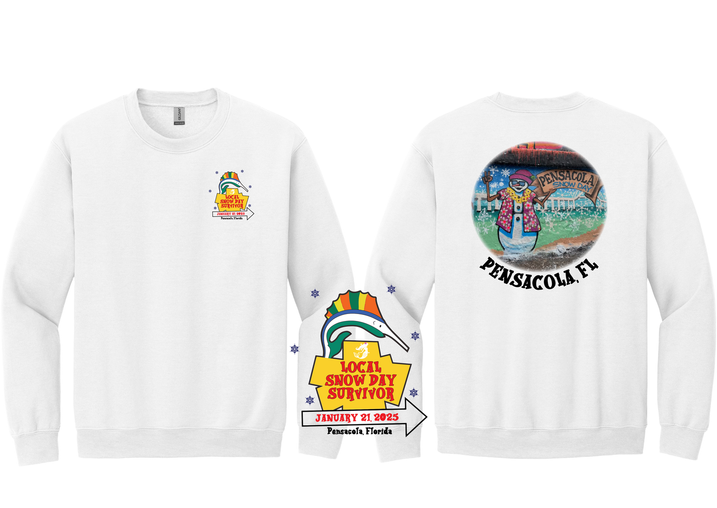 Mermaid Pensacola Snow Day Survivor Sweatshirt-Gildan