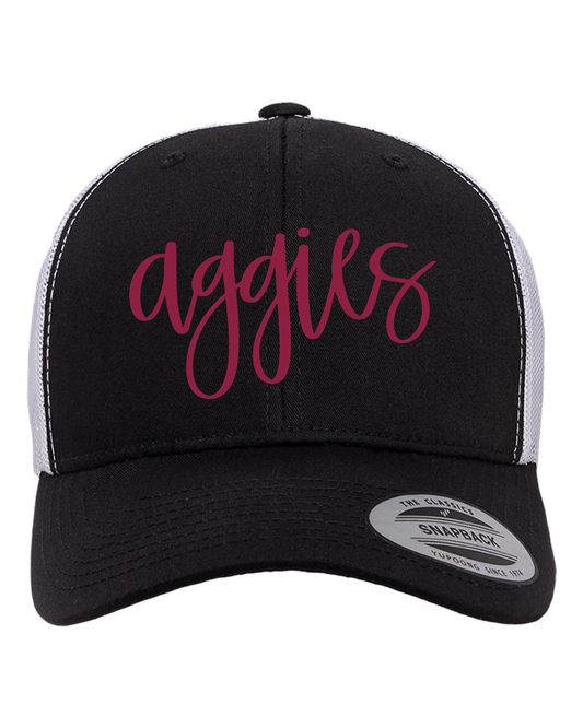 Aggies Black & White Adjustable Hat