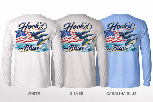UR HOOK'D on BLUES LONG SLEEVE DRY FIT-YOUTH