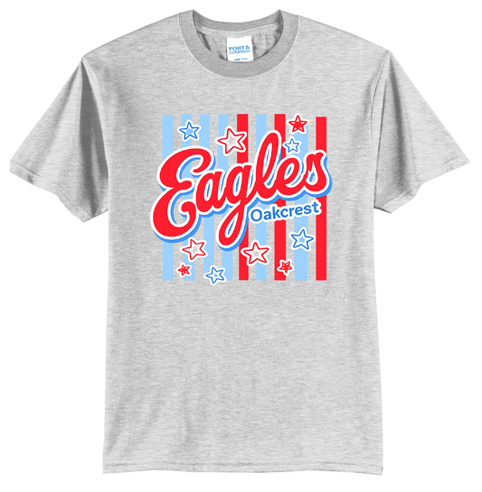 Oakcrest Eagles Patriotic Spirit T-Shirt – Ash Gray